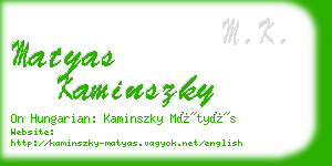 matyas kaminszky business card